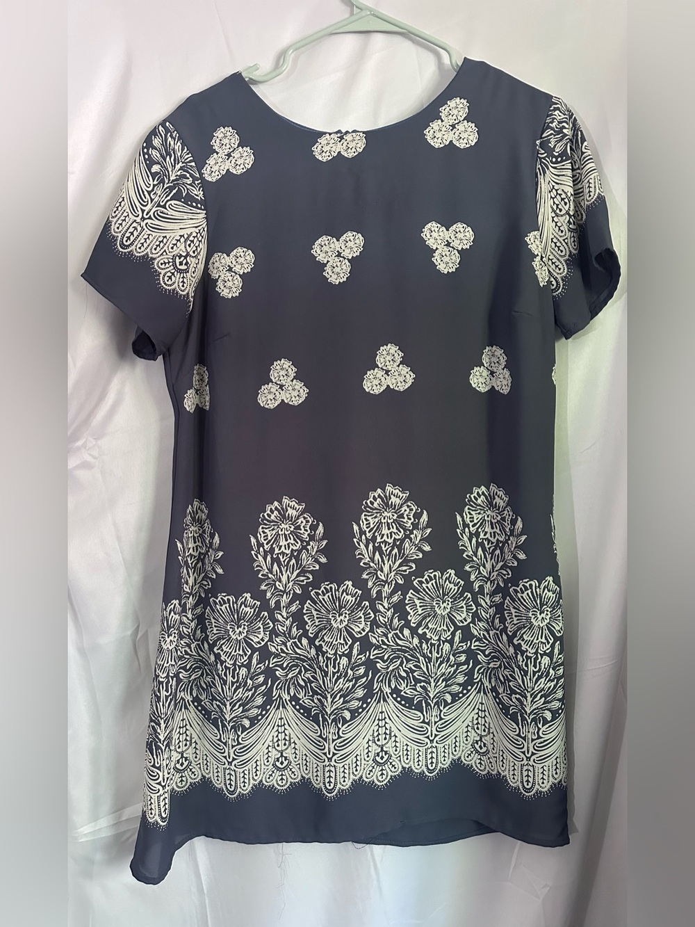 Lulus Riverside Slate Blue Floral Print Shift Dress